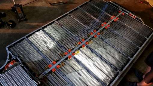 tesla battery inside